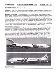 1/144 Scale Decal Portugalia F-100