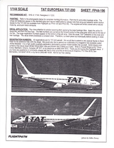 1/144 Scale Decal TAT European Airlines 737-200