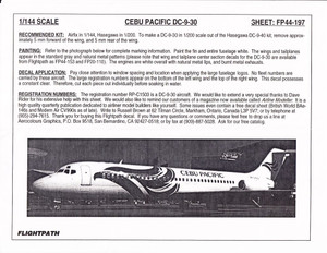 1/144 Scale Decal Cebu Pacific DC9-30