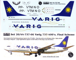 1/144 Scale Decal Varig 737-400