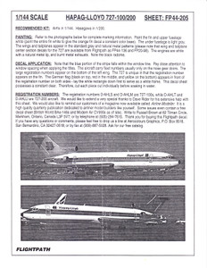 1/144 Scale Decal Hapag-Lloyd 727-100 / 200