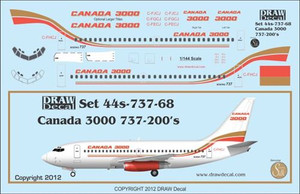 1/144 Scale Decal Canada 3000 737-200