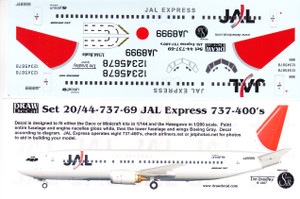 1/144 Scale Decal JAL Express 737-400