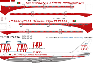 1/200 Scale Decal TAP - Air Portugal 747-200