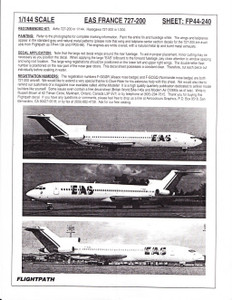 1/144 Scale Decal EAS France 727-200