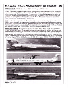 1/144 Scale Decal Croatia Airlines 737-200 & MD-82