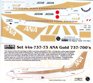 1/144 Scale Decal ANA 737-700 Gold
