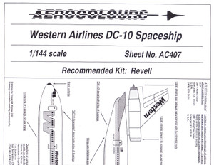 1/144 Scale Decal Western DC-10 Spaceship