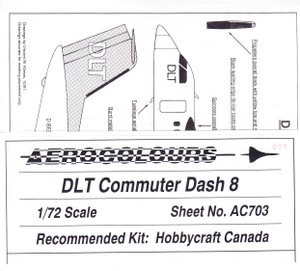 1/72 Scale Decal DLT Commuter Dash 8