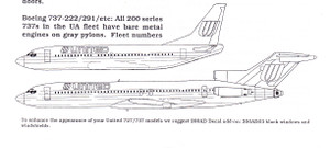 1/200 Scale Decal United 727 / 737 / 757