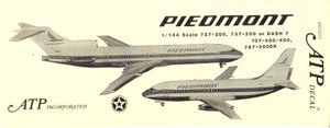 1/144 Scale Decal Piedmont 727 / 737 / 767 Henson Dash 7