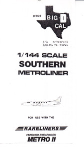 1/144 Scale Decal Southern Metroliner II