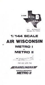 1/144 Scale Decal Air Wisconsin Metro I & II