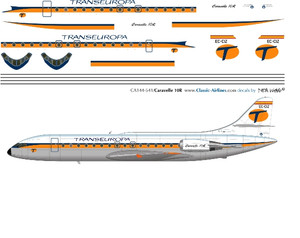 1/144 Scale Decal Trans Europa Caravelle