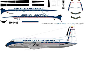1/144 Scale Decal Avianca HS-748