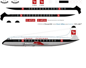 1/144 Scale Decal Trans Peruana Viscount 800