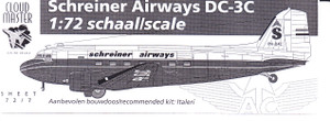 1/72 Scale Decal Schreiner Airways DC-3