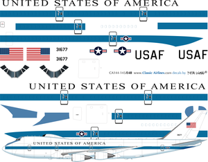 1/144 Scale Decal USAF 747 E4B