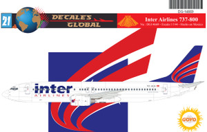 1/144 Scale Decal Inter Airlines 737-800