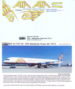 1/144 Scale Decal ATA - American Trans Air 757-200 / 300