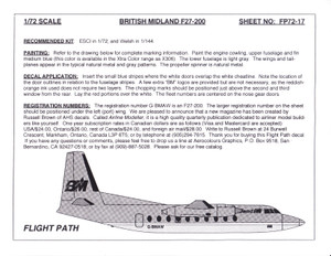 1/72 Scale Decal British Midland F-27
