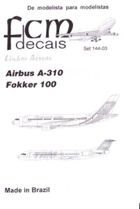 1/144 Scale Decal Passarado A-310 /  TAM F-100
