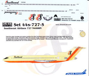 1/144 Scale Decal Southwest 727-200