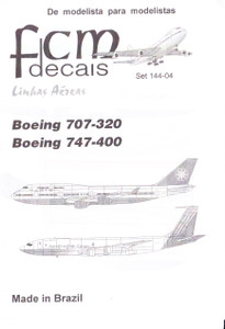 1/144 Scale Decal Varig 747-400 / AeroBrasil Cargo 707-320