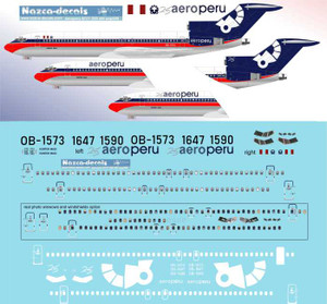 1/144 Scale Decal Aero Peru 727-200 "Aeromexico" Livery