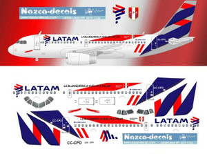 1/144 Scale Decal Latam A-319 FPF Livery