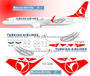 1/144 Scale Decal Turkish Airlines 737-8 MAX