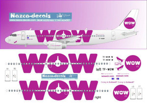 1/144 Scale Decal WOW A-320 White Plane