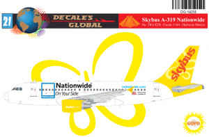 1/144 Scale Decal Skybus A-319 Nationwide