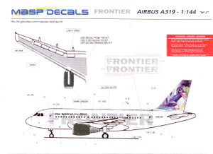 1/144 Scale Decal Frontier A-319 Woody The Woodchuck