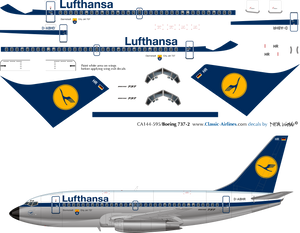 1/144 Scale Decal Lufthansa 737-200