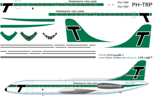 1/144 Scale Decal Transavia Caravelle