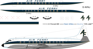 1/144 Scale Decal Air Ferry Viscount 800