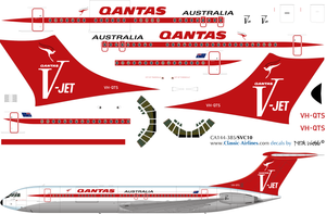1/144 Scale Decal Qantas VC-10