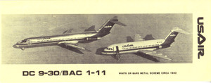 1/144 Scale Decal USAir DC9-30 / BAC-111