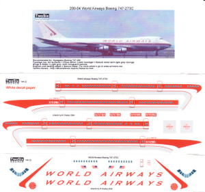1/200 Scale Decal World Airways 747-200C