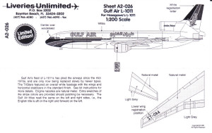 1/200 Scale Decal Gulf Air L-1011