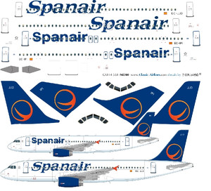 1/144 Scale Decal Spanair A-320