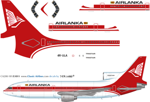 1/200 Scale Decal Air Lanka L-1011