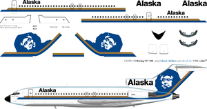 1/200 Scale Decal Alaska Airlines 727-100 Eskimo