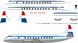 1/144 Scale Decal KLM Viscount 800