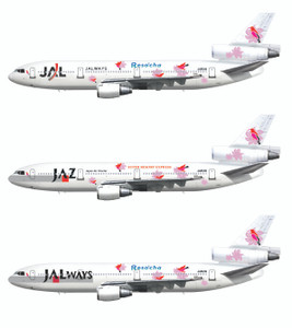 1/144 Scale Decal JAL DC10-40 Resocha