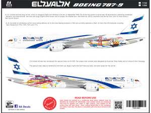 1/144 Scale Decal El Al 787-9 KLAS - KSFO