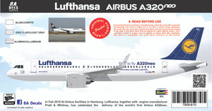 1/144 Scale Decal Lufthansa A-320 NEO