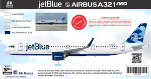 1/144 Scale Decal JetBlue A-321 NEO