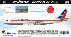 1/144 Scale Decal Cubana DC8-43